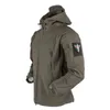 Mäns Jacka Outdoor Soft Shell Fleece och Kvinnors Vindskydd Vattentät Andningsvärmre Tre Tre I En Ungdom Hooded 211105