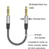 Car Audio AUX Extention Cable Nylon Braided 3ft 1M wired Auxiliary Stereo Jack 3.5mm Male Lead for Andrio Mobile Phone Speaker