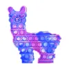 Llama Alpaca Bubble Fidget Toy Rainbowシンプルディンプルデスクトップパズルシリコン指おもちゃ