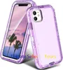 Transparent Armor Phone Cases For iPhone 11 12 13 14 Pro Max Three Layer Clear Heavy Duty Defender Protective Shockproof Cover Compatible Samsung S22 Ultra S21 Ultra