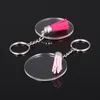 120pcs transparent akryl keychain blanks set runda hängsmycke charm tofs hoppa ringar diy kedja nyckelring set perfekt fest favoriserar