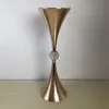 Portacandele 10 pezzi Vaso d'oro a forma di tromba Centrotavola di cristallo per matrimoni Centrotavola per eventi Vasi di fiori delicati per la decorazione domestica