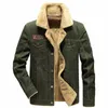 Veste d'hiver chaude pour hommes, manteau militaire décontracté, Bomber Parkas, marque velours épais, grande taille 5XL 210811