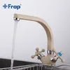 Frap Multicolor Spray Malowanie Kitchen Sink Faucet Mikser zimny i wodny Tap Crane Torneira Podwójny uchwyt 360 Rotation F5408 210724