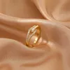 2021 Nowy Temperament Cyrkon Klamra Geometryczna Złoty Regulowany Otwarcie Pierścień Panie Moda Dziewczyna Palec Biżuteria Party Luksusowy A043 X0715