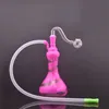 Colorful Vase Newest 10mm Female Mini Glass Bong Water Pipes Pyrex Oil Rigs Glass Bong Thick Recycler Oil Rig for Smoking with hose