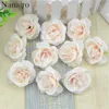 Mini fleurs artificielles têtes de Roses en soie pour la décoration de mariage fête faux Scrapbooking couronne florale accessoires pour la maison Y0630