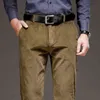 Shan Bao Sonbahar ve Kış Marka Düz Gevşek Kadife Pantolon Klasik Stil İş erkek Yüksek Bel Rahat Pantolon 211201