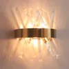 Lámpara de pared de cristal dormitorio junto a lámparas de pared de oro AC 90-260V baño aplique de pared led