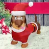 Weihnachtsdekorationen 1.1m Aufblasbarer Modell Dackel Tragen Sie Kleidung mit Licht für den Innenhof Rasen Partei Dekoration Stakes Requisiten Spielzeug