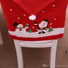 Fodera per sedia natalizia Decor Cena Sedia da pranzo Berretto da Babbo Natale Cervo in tessuto non tessuto Pupazzo di neve Cappellino per sedia Decor Coprisedie da tavolo TQQ BH0139