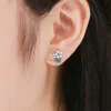 DoDoFly 925 Sterling poétique fleurs de cerisier fleurs boucles d'oreilles pour femmes mode bijoux en argent originaux