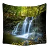 Hem Tapestry Blanket Vägg Hängande Nordic Natural Scenery Vattenfall Abstrakt Bakgrund Tyg Rum Inredning Estetisk Väggmålning Boho Väggdekor