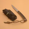 1Pcs Coltello dritto di sopravvivenza di alta qualità 8Cr13Mov Lame a punto di caduta in raso Full Tang G10 Maniglia Coltelli a lama fissa con Kydex