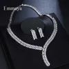 Emmaya marque de mode de luxe feuille cubique zircone mariée couleur or blanc ensembles de bijoux cristal fête de mariage bijoux collier ensembles H1022