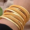 4 pièces/lot couleur femmes Dubai mariée mariage manchette afrique bracelets bijoux or Bracelet à breloques cadeaux de fête