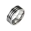 8mm aço inoxidável em aço inoxidável anel circel de enamel faixa mulheres homens anéis de dedo moda jóias e arenoso