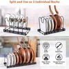 Peisi Pot Rack Pot en Pan Organizer voor Kabinet Keuken Houder Pans Pots Deksel Organizer Rack 10 Dividers Keuken Accessoires Set 211110