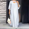 Casual Dresses Loose Dress Women Vintage Half Sleeve Party VONDA Bohemian Robe Femme Summer Holiday Long Maxi Vestido