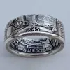Antique coins Men Rings Commemorative Gift for Boyfriend Handmade Vintage Party Male Ring Jewelry gift