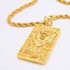 24k halsband mässing guldpläterad stor drake lejon märke hänge halsband utsökta hantverk fasta smycken gåva234z9934976