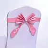 Hotel Wedding Bow-knot Chair Back Flower Decoration Birthday Party High Elastic Bowknot Chairs Cover Dining Room Decor Tool BH5918 WLY