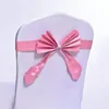 Hotel Wedding Bow-Knotの椅子バック花の装飾誕生日パーティーの高い弾性のちょう結び椅子カバーダイニングルームの装飾ツールBH5918