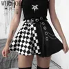 black and white mini skirt