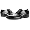 Designer italien vache en cuir véritable formelle Oxford chaussures à lacets bout pointu bureau d'affaires robe de mariée chaussures pour hommes D02