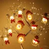 Noel Süslemeleri Kardan Adam Ağacı LED Garland Dize Işık Ev için Merry 2021 Cristmas Süs Noel Navidad Hediyeler