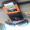 Organisateur de voiture Auto pare-soleil banque carte de visite porte-lunettes cadre dossier étui sac de rangement accessoires en cuir PU