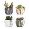 Modern Marbling Flower Pot Succulent Pot Cactus Ceramic Planter Pots Container Bonsai Planters with Hole 3.35Inch Gift Idea 210712