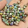 Lot de 20 petites perles rondes colorées en émail cloisonné poli de 8 mm, faites à la main, pour la fabrication de bijoux, boucles d'oreilles, collier, bracelet, accessoires de bijoux en cuivre, vente en gros