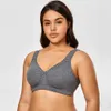 Kant trim Volledige dekking katoen Wirefree BH Plus Size 36-48 B C D DD E 210623