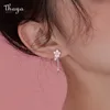 Thaya Cute Cat Stud Earring For Women 2021 Cherry Blossoms Earring Dangle Hand Made Crystal Brithday Fine Jewelry Girls Brincos 220211