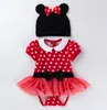 Abbigliamento per bambini Abito da principessa rosso da bambino europeo e americano Tuta da bambino a maniche corte a maniche corte con gonna a pois