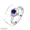 womem039s blue gemstone sterling silver plated rings size 8 DMSR380 925 silver plate finger ring jewelry Solitaire Ring6824849