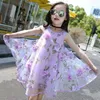 Summer Girls Kids Flower Knee Sleeveless Dress Baby Abbigliamento per bambini Abiti da festa per bambini 6 7 8 9 10 11 12 13 14 15 anni 40 Q0716