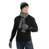 Autumn and Winter Gifts Thickened Warmth Fashion Knitted Men and Women Couple Hat Scarf Gloves Three-Piece Suit