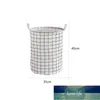 Cotton Linen Dirty Laundry Basket Foldable Round Waterproof Organizer Bucket Clothing Children Toy Large Capacity Storage Home Factory price expert design