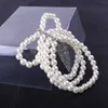Moda Popularne Szkło Kryształowe Imitacja Pearl Bransoletka dla Kobiety Wielowarstwowa Przesadzone Szerokie Bransoletki Biżuteria Q0719