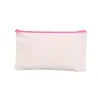 Cremallera en blanco Bolsa de lápiz de lona de alta capacidad 21X12cm joyería de perlas bolsas de cosméticos de almacenamiento multicolor Productos para el cuidado de la piel bolsos de perfume