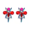 Bohème mignon abeille strass verre boucle d'oreille pour les femmes Vintage à la main cristal boucles d'oreilles Chic cadeaux Bijoux Bijoux