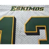 CHEN37 MENINOS MENINOS MENORES BOAJOB Vintage Edmonton Eskimos #13 Mike Reilly Jersey Size S-5xl ou personalizado qualquer nome ou número Jersey