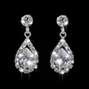 Earrings & Necklace Fashion Teardrop Crystal Wedding Jewelry Set For Women Stud Earring Banquet300J