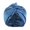 Elastische imitatie zijde dubbellaags nacht slaap cap cross twist douchekap krullend haar schoonheid make-up moslim hoofd wraps