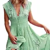 Casual Dresses V Neck Tassel Boho Long Dress Women Elegant Floral Print Maxi Party Summer Sleeveless Loose Beach Vestido