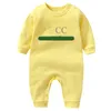 新生児の子供たちのロンパース赤ちゃん男の子女の子ファッションデザイナープリント高級純粋な綿長袖ジャンプスーツG007