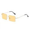 Special Design Solid Square Pieces Lens Sunglasses New Novelty Rimless Eyeglasses With Gilding Metal Arms Cool Streetwear Accessories