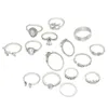 クラスターリング合金15ピース積載可能な異なる形状指輪シルバーオープンパーティーのために快適